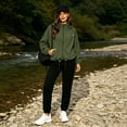 thumbnail image 5 of Lnmiateer Women Lightweight Waterproof Hooded Rain Jacket Zip Up Windbreaker With Pockets Packable Coat For Hiking Travel Outdoor Sports, 5 of 9