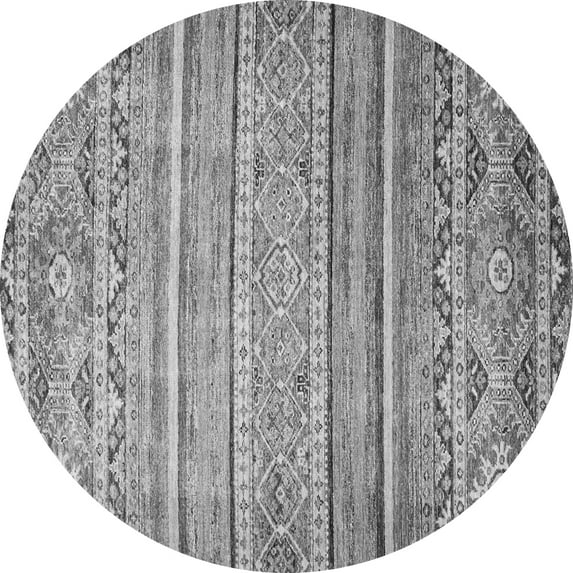 Ahgly Company Indoor Round Abstract Gray Modern Area Rugs, 6' Round