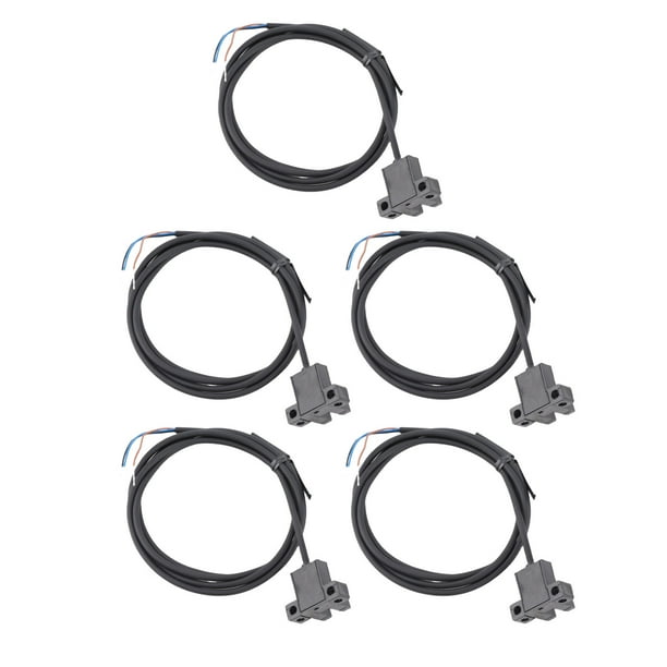 Sensor De Interruptor Fotoeléctrico, Fácil Configuración Cable De 1 M NPN Sensor Fotoeléctrico De 5 Piezas Amplia Aplicación Durable Para Control