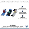 thumbnail image 5 of Textiel Trade Boy's Marvel Superhero Sneaker Socks (3 Pack), 5 of 5