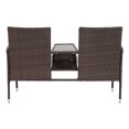 thumbnail image 5 of IVV Outdoor Patio Loveseat Modern Rattan Patio Conversation Furniture Set with Disassembled Iron Frame Brown Gradient Rattan Lover Chair for Garden Lawn Backyard, 5 of 10