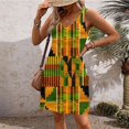 thumbnail image 2 of JULMCOMO Womens Summer Dresses Dressy Casual V Neck T-Shirt Dress Ethnic Print Beach Cover Up Sleeveless Sundress with Pocket, 2 of 6