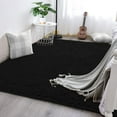 thumbnail image 2 of Lochas Soft Shag Carpet Fluffy Rug for Living Room Bedroom Big Area Rugs Floor Mat Home Decor,4'X6',Black, 2 of 5