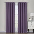thumbnail image 1 of Ava Blackout Weave Grommet Curtain Panels With Tie Backs Pair ( Set of 2) - W108" X L84" Pair - Purple, 1 of 5