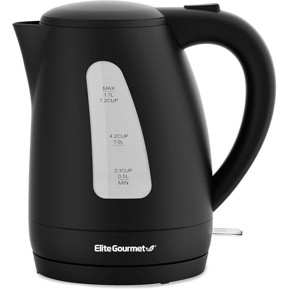 1.7L Electric Tea Kettle 1500W Hot Water Heater Boiler BPA-Free, Fast Boil, Water Level Window and Auto Shut-Off, Black