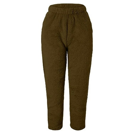 Warm Pants for Women Winter Pants Fleece Lined Pants Women thermal Pants Womens Pants Ladies Solid Plush Pants Women Fitness Sport Pants