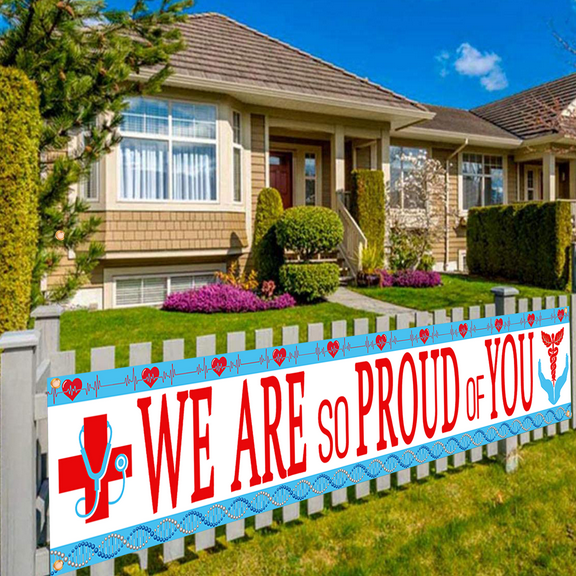 We Ara So Proud Of You Doctor Nurse Party Backdrop Banner,Medical Staff Doctor Nurse Retirement Party Graduation Party Decoration