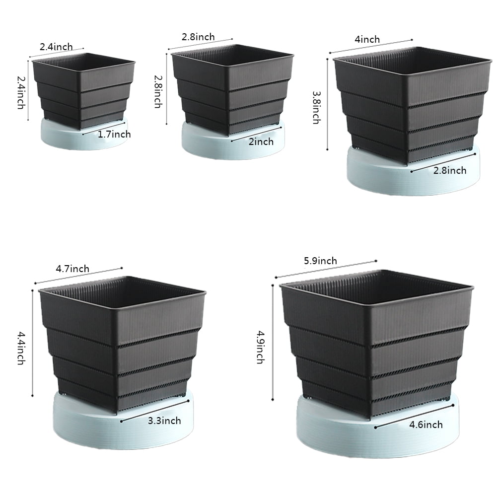 CSCHome 6 PCS Breathable Planter Square Orchid Potting Mix with Drainage Holes for Repotting for Succulents Gardening Home Window Decor