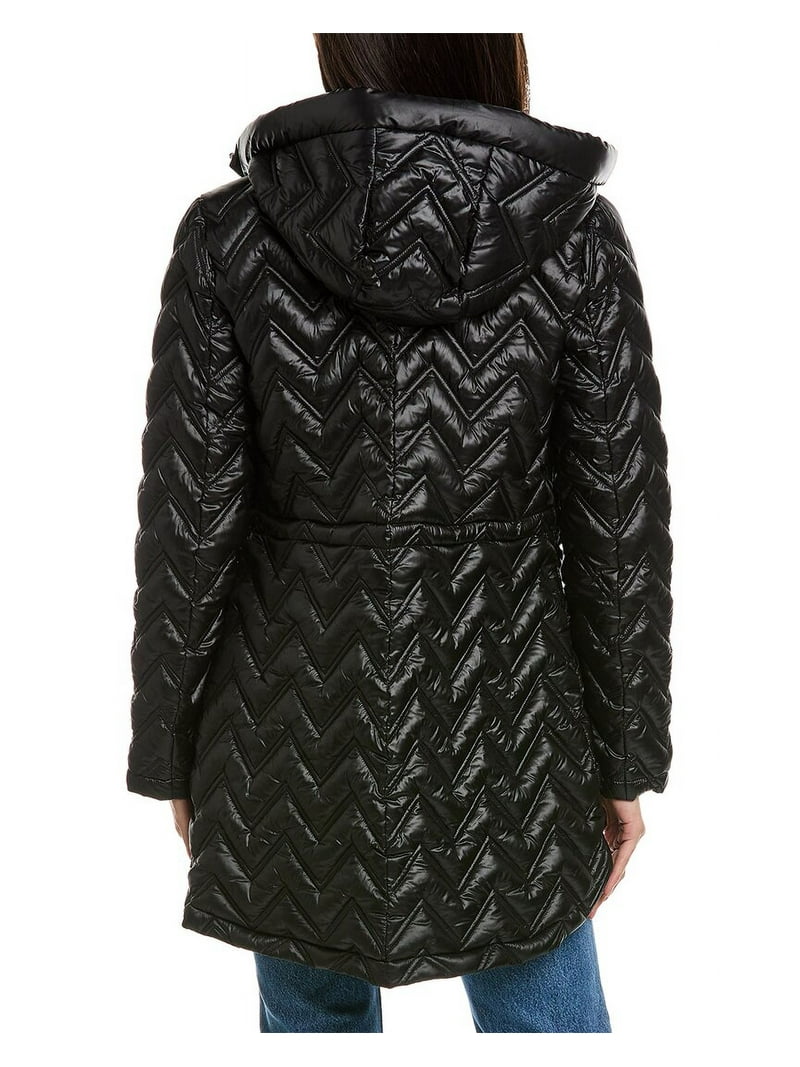 Via Spiga Womens Hooded Cold Weather Quilted Coat