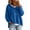 Blue #18, variant on Women's Drop Shoulder Long Sleeve Drawstring Loose Knit Hooded Pullover Sweater XL