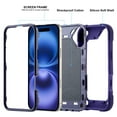 thumbnail image 6 of Dteck for iPhone 16 Case with Double Ring Stand, Heavy Duty Silicone +PC Military Grade Shockproof Back Cover for iPhone 16,Darkpurple, 6 of 6
