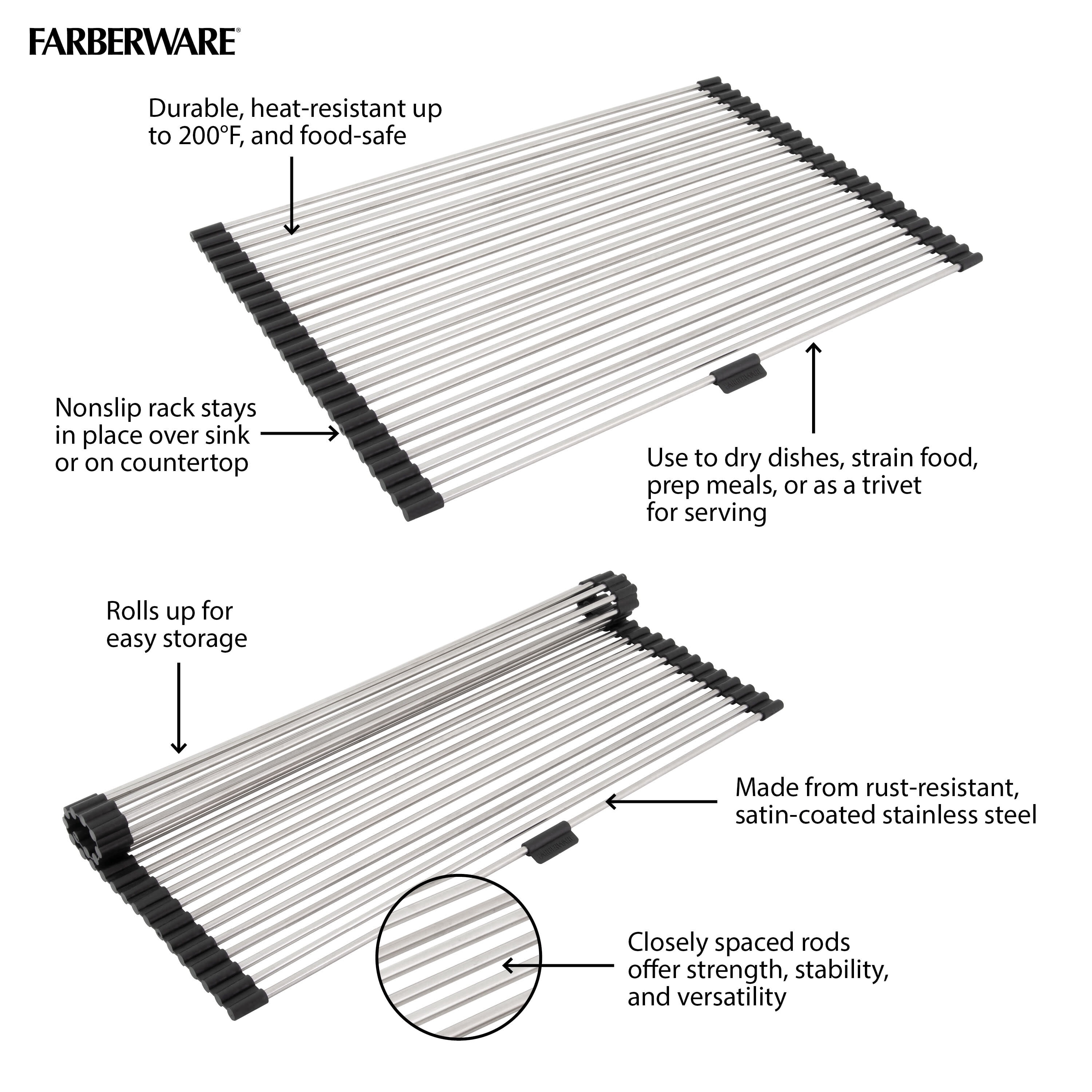 Farberware Large Stainless Steel Rolling Drying Rack