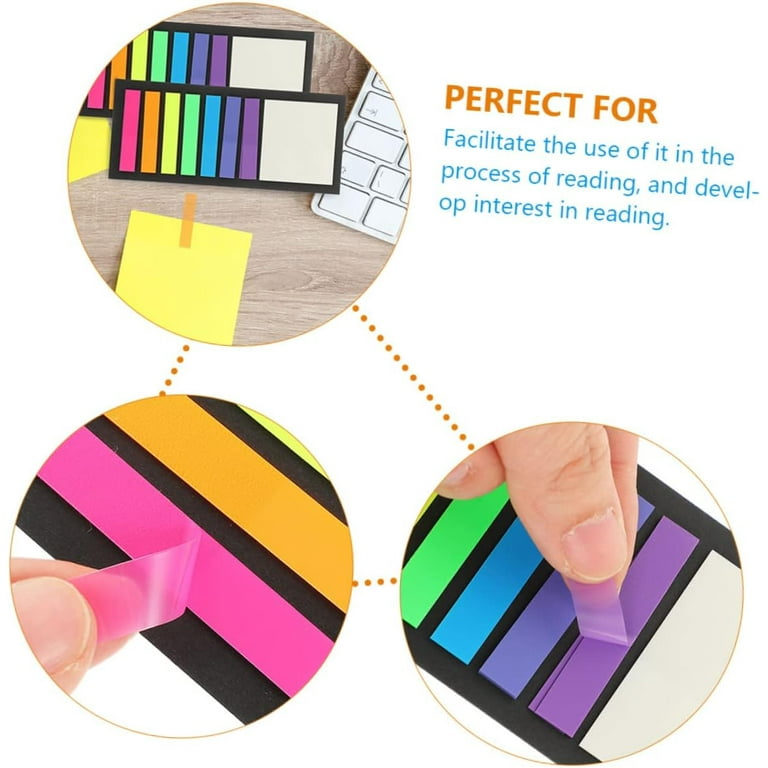 200 Blue Sticky Index Tabs - Repositionable Page Markers For Books, Files & Documents