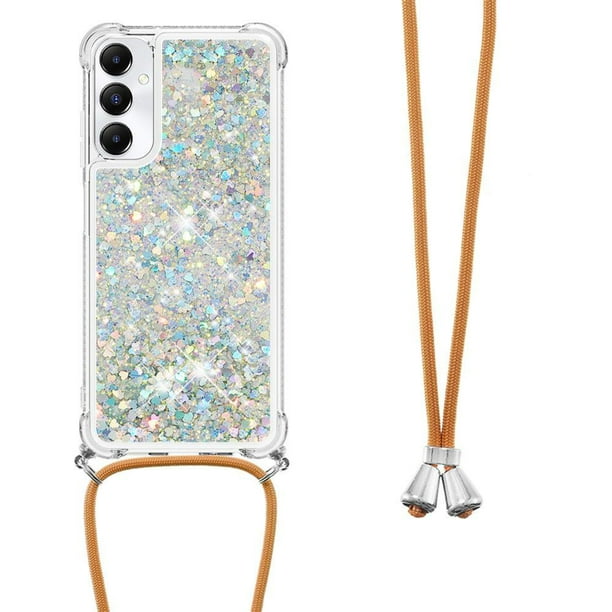 Funda FOXDOCK para Samsung Galaxy A05s con Cuerda Ajustable, Brillo Líquido, Protección Antigolpes y Lente – Ideal para Regalo