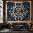 thumbnail image 6 of Intricate Mandala on Deep Navy Blue, Mystical Celestial for Meditation Enthusiasts, Spiritual Wall Art Decor, Housewarming Gift, Tapestry Wall Hanging for Bedroom and Living Room, 6 of 7
