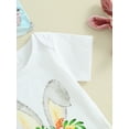 thumbnail image 6 of Jxzom Toddler Baby Boys Girls Easter Outfits 3 6 9 12 18 24 Months Buuny Eggs Print Romper Flare Pants Headband Summer Clothes Set, 6 of 8