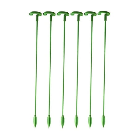 6 Pack 15 inch Plant Support Stakes Single Stem Plant Support Stake Single Plant Stem Garden Flower Support Stake Steel Plant Cage Support Ring for Orchid Gladiolus Iris Dahlia Amaryllis Rose Lily