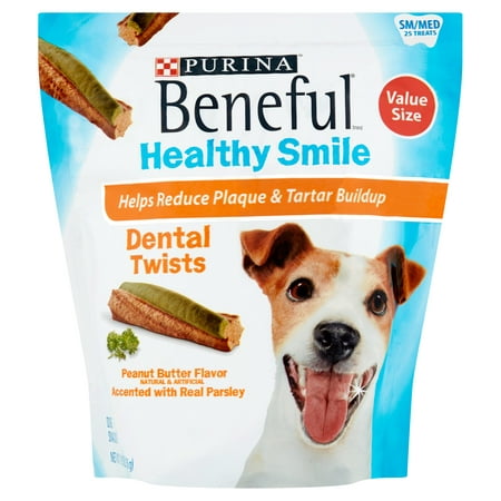 Purina Beneful Healthy Smile Dental Dog Treats Adult Small / Medium Torsades 18,9 oz Poche