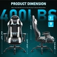thumbnail image 3 of JONPONY Game Chair,Ergonomically Designed Computer Chair with headrest and 2D Armrests,with Footrest and Lumbar Support,High Back Office Chair Support 8 Hours Long Sitting,Computer Chair,WHITE, 3 of 9
