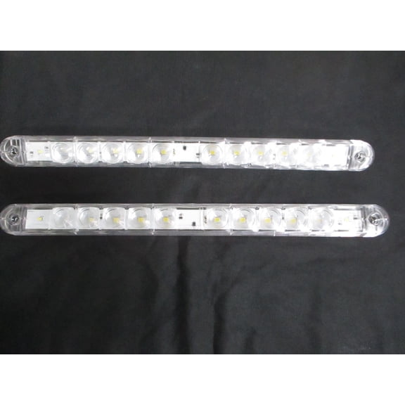 (2) RV Trailer Slimline White LED Back Up Tail Reverse Accent Lights / 12V