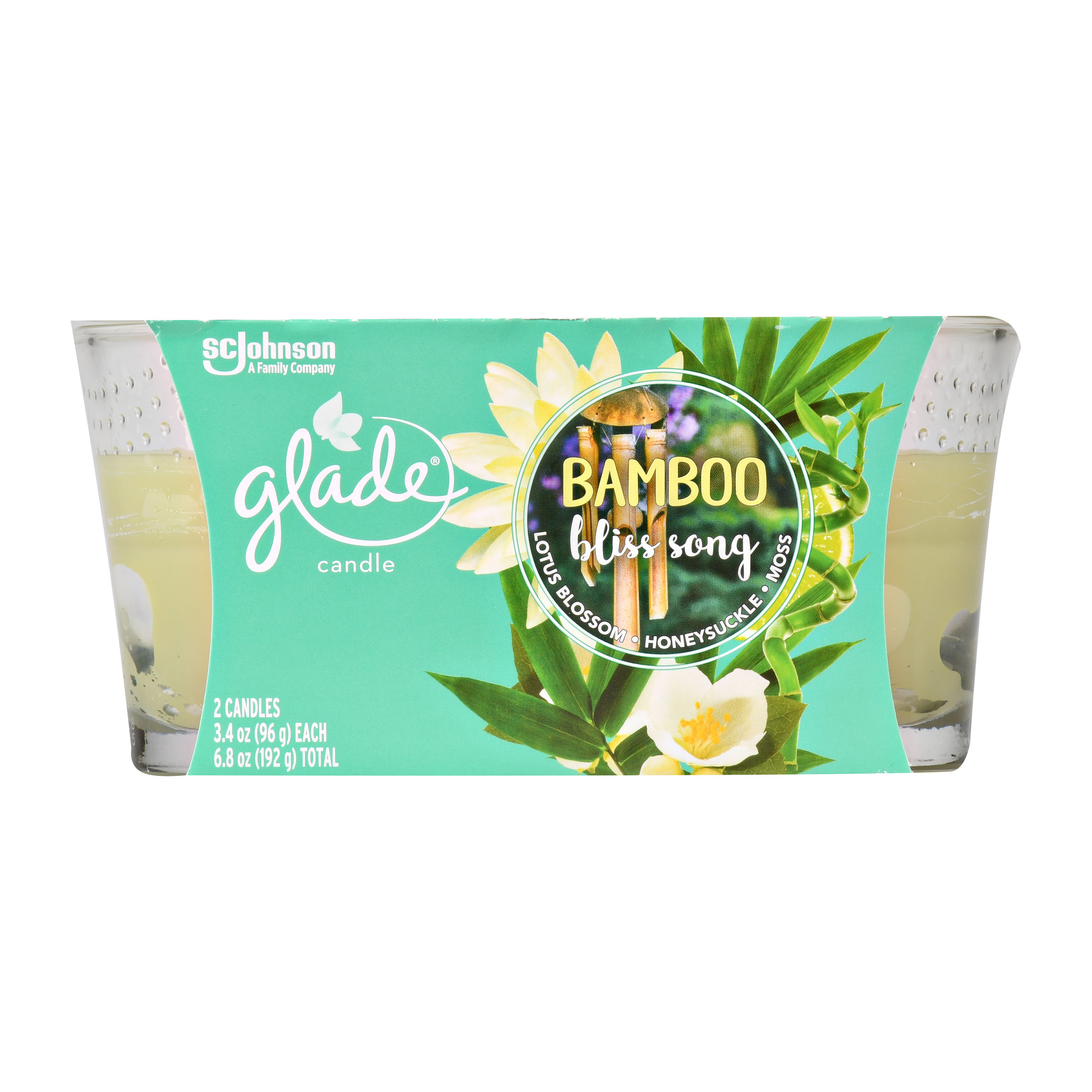 Glade Candle Bamboo Bliss Song, 6.8 oz, 2 pack