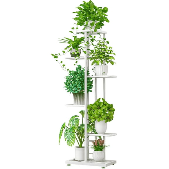 Storage rack,Plant Stand Heavy Duty Potted 6-tier Display Flower Planter Stand Heavy Mewmewcat Display Er Plant Zdhf Ziem White
