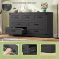 thumbnail image 6 of Farmhouse Dresser for Bedroom 7 Drawers Dresser with Thick Styling, Black Chest of Drawers or Storage Organizer for Living Room Hallway, 6 of 8