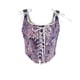 thumbnail image 2 of Camisola moldeadora de cintura con encaje y lazo sin espalda con estampado de flores para mujer, top de poliéster, 2 of 8