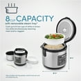 thumbnail image 5 of AROMA® 8-Cup Digital Rice & Grain Cooker, Multi-Cooker, 8X Bonded Granite Coating, Silver, New, 5 of 10