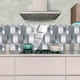 thumbnail image 6 of ABODELINE 12 Sheet Hexagon Peel and Stick Backsplash Tile,3D Stick on Backsplash for Kitchen, Bathroom, Self-Adhesive Marble Wall Tiles 7.9"x 3.9" (12-Pack), 6 of 6