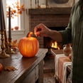 thumbnail image 5 of Halloween Glowing Pumpkin Light, Resin Figurine Sparkle Jack O Lantern, Spooky LED Tabletop Ornament, Festive Decor for Home Shelf Mantel Halloween Party, 5 of 6