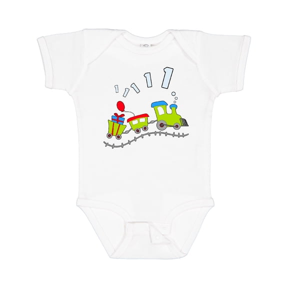 Inktastic 1st Birthday Party Train Boys or Girls Baby Bodysuit