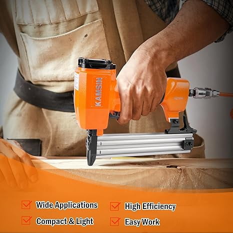 KAMSIN F30 18 Gauge Pneumatic Brad Nailer, Air Power Brad Nailer for Woodworking Furniture Cabinet