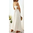 thumbnail image 3 of Chouyatou Women's Sexy Spaghetti Strap Cutout Ruffle Maxi Dress High Waist Club Party Flowy Dress, 3 of 5
