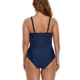 thumbnail image 3 of Women Plus Size One Piece Swimsuits Tummy Control Bathing Suits Twist Front Ruched Swimwear, 3 of 5