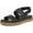 Black Tumbled, variant on Women's Attract Slingback Platform Sandal Tan Brown Tumbled 9M