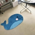 thumbnail image 4 of Blue Bathroom Rugs Whale Bath Rug Cute Non Mat Washable Microfiber Water Absorbent Farmhouse Floor Mat, 4 of 7