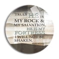 thumbnail image 1 of Rock Salvation Fortress Cream Grey Strata 24 inch Glass Round Wall Hanging Sign, 1 of 4