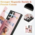 thumbnail image 3 of CZCPP-étui pour Samsung Galaxy S22 Ultra 5G avec Porte-Cartes, Housse en Cuir PU avec Support RFID, Étui à Rabat Antichoc pour Femmes Filles - Rose Violet, 3 of 4