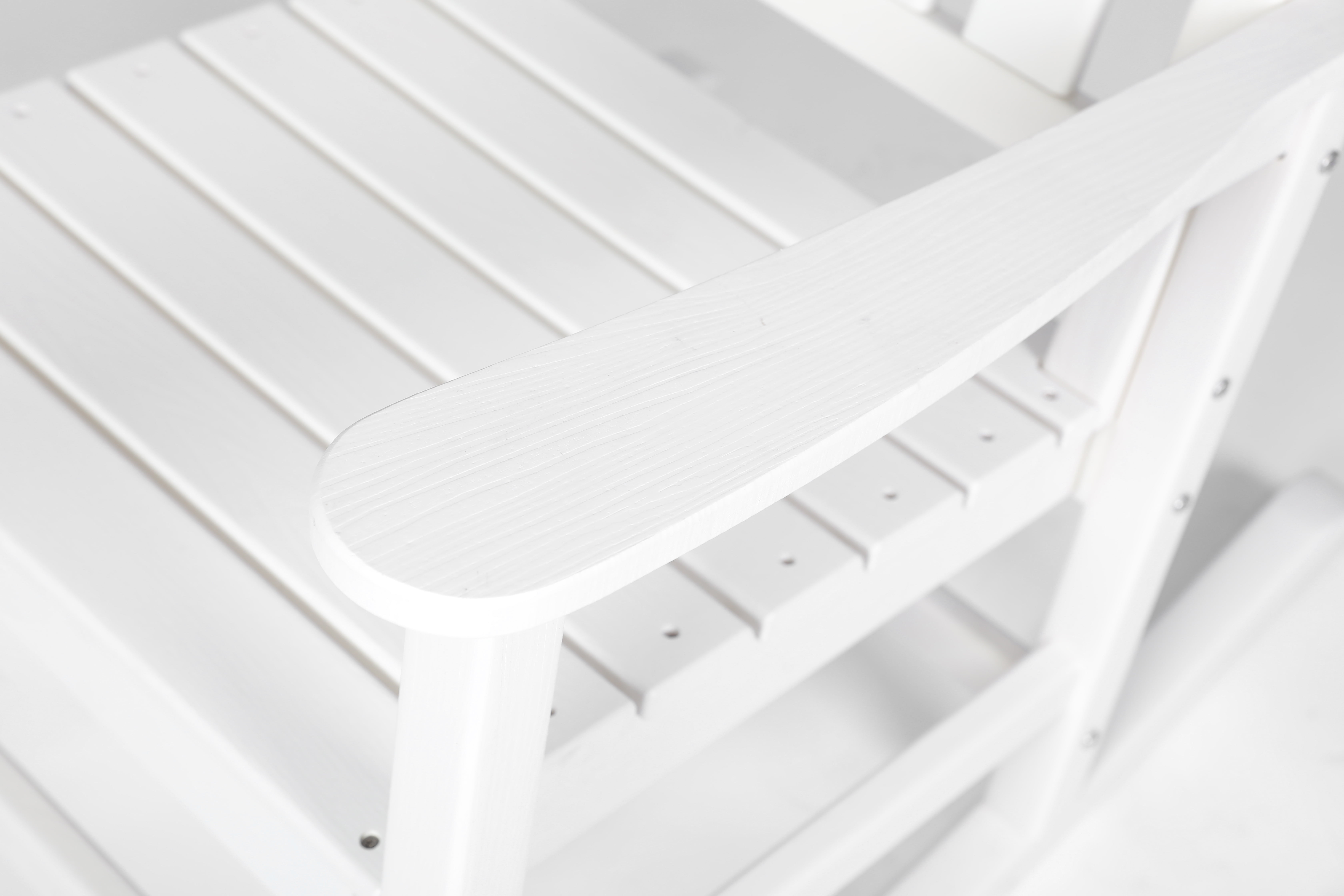 3 Piece Rocking Chair Set, Wood Texture Rocking Furniture with Side Table for Patio Backyard Leisure Area, White