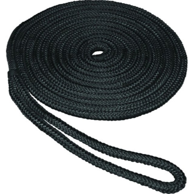 SeaSense Double Braid Nylon Dockline, 5/8-Inch X 20-Foot, Black (50013101)