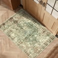 thumbnail image 3 of ATHOPE 2x3 Entryway Rug, Vintage Boho Medallion Rugs Non-Slip Soft Low Pile Washable Rug Large Distressed Rug Indoor Retro Carpet for Kitchen Bathroom Entrance, Green Brown, 3 of 8