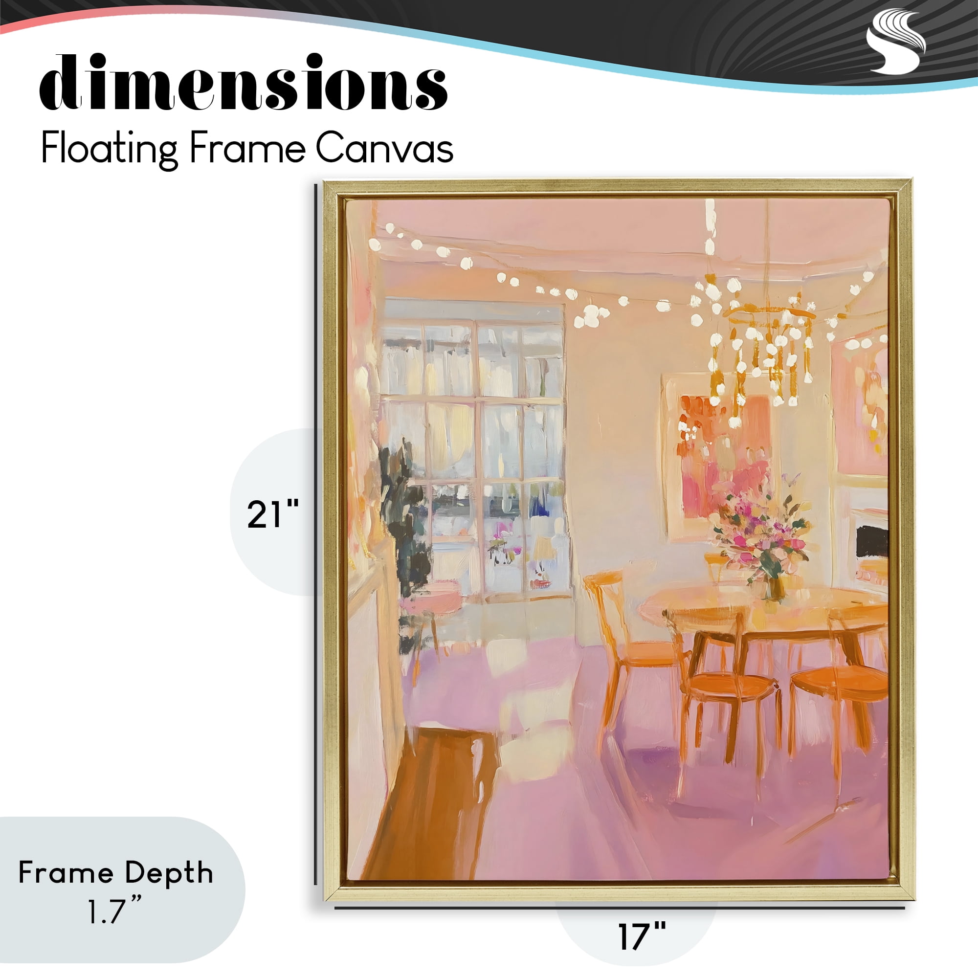 Stupell Industries Warm & Inviting Dining Room Gold Framed Floater Canvas Wall Art, design by The Prints Vibe