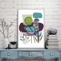 IDEA4WALL Framed Bird Illustration Wall Art Canvas Prints Painting Animal Pictures for Home Decor, 16"x24"