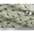 thumbnail image 1 of Soimoi Green Silk Fabric Crow Bird Printed Fabric 1 Yard 44 Inch Wide, 1 of 3