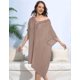 thumbnail image 5 of Vestido Holgado de Crochet para Mujer, Talla Grande, para Verano Marrón Talla Única, 5 of 7