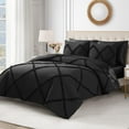 thumbnail image 1 of Juicy Couture Diamond Twin Comforter Set - Ruffle 2-Piece Machine Washable Reversible Bedding Comforter Set, Black, 1 of 4