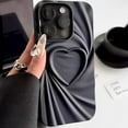 thumbnail image 3 of Compatible with iPhone Case,Aesthetic Wrinkle Heart Pattern,[Compatible with Wireless Charging] Full Body Protection Soft Shockproof Cover Phone Case (Brown,iPhone 12), 3 of 7