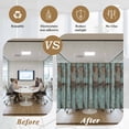 thumbnail image 5 of Retro Wood Grain Window Privacy Film Gradient Barn Door Farmhouse Board Decorative Glass Window Film UV Blocking Static Cling Non-Adhesive Sticker Covering for Home Door 35.4x78.7 inches, 5 of 7