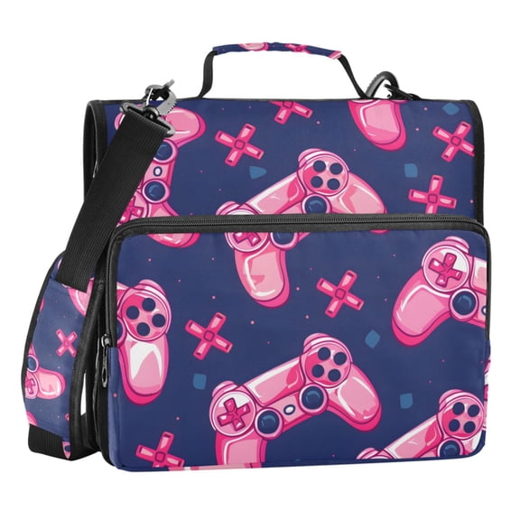 ALAZA Zipper Binder Pink Handle 3 Ring Trapper Keeper File Folder Organizer Bag